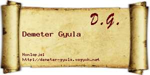 Demeter Gyula névjegykártya